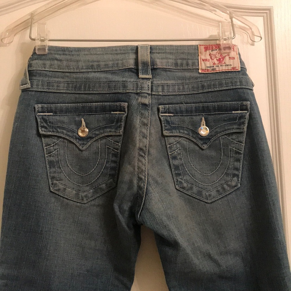 True Religion skinny jeans with swarovski buttons